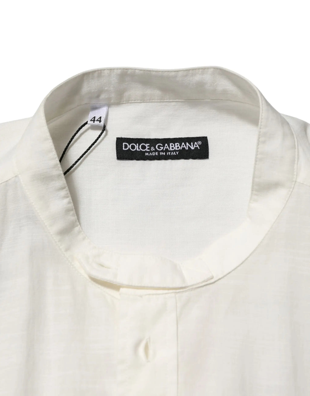Chemise blanche dolce & gabbana en coton avec col classique et fermeture à boutons en tissu italien floral