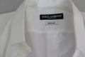 Chemise blanche dolce & gabbana en coton pour homme avec étiquette dorée pour tenue formelle