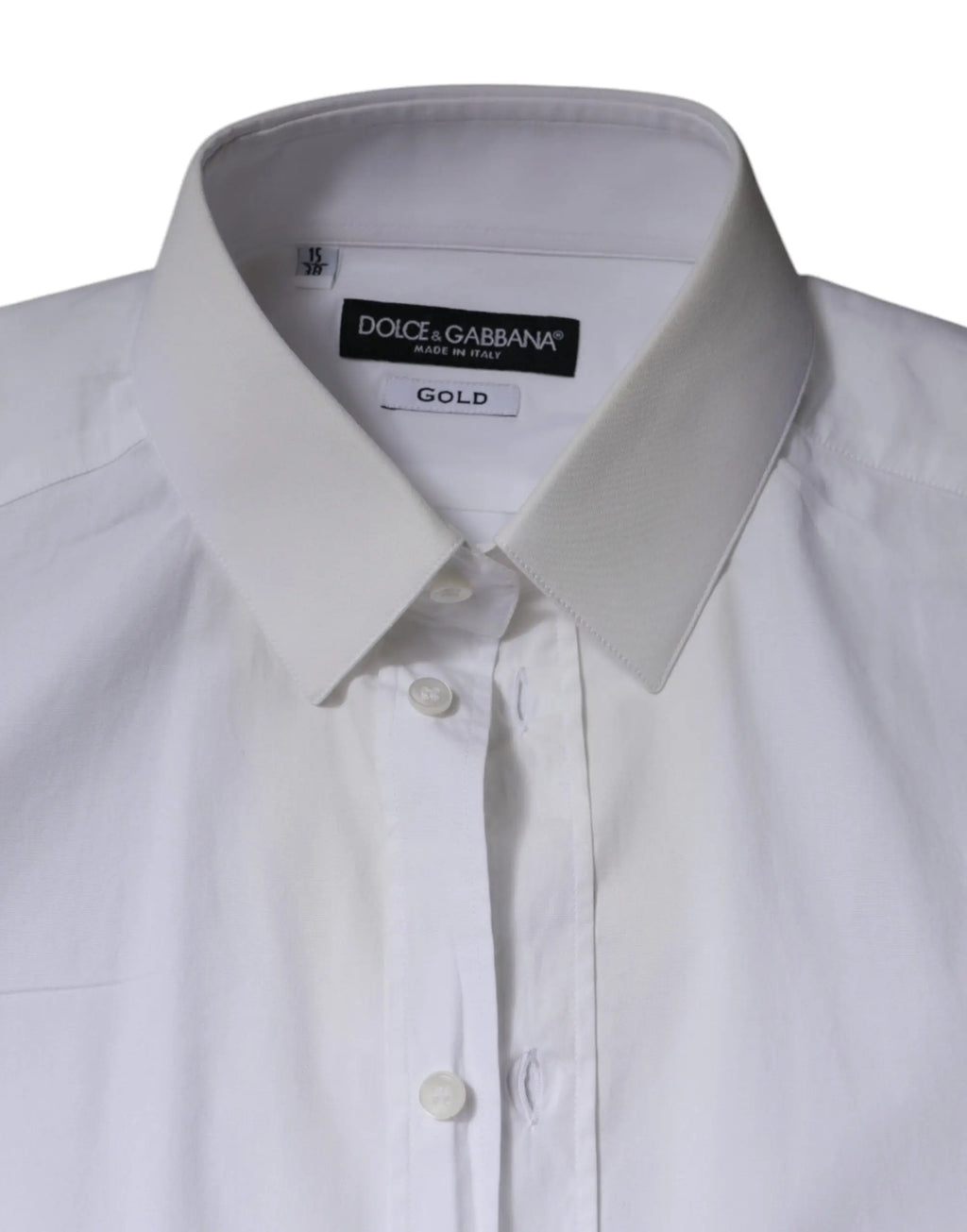 Chemise homme blanche dolce gabbana en coton avec col net et boutons assortis pour tenue formelle