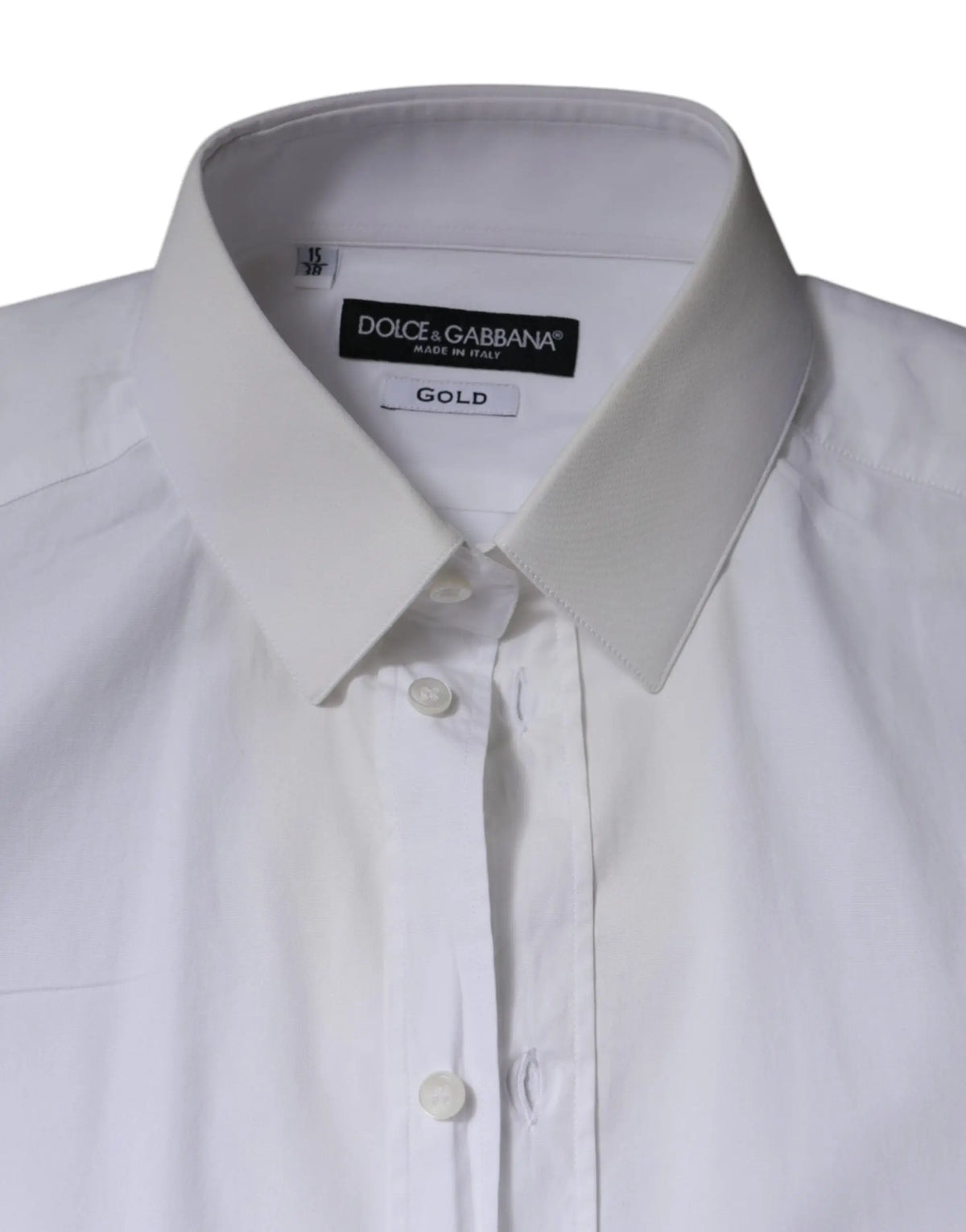 Chemise homme blanche dolce gabbana en coton avec col net et boutons assortis pour tenue formelle