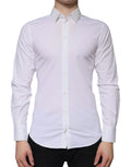 Chemise homme blanche dolce & gabbana en coton avec col classique et boutonnage pour tenue formelle