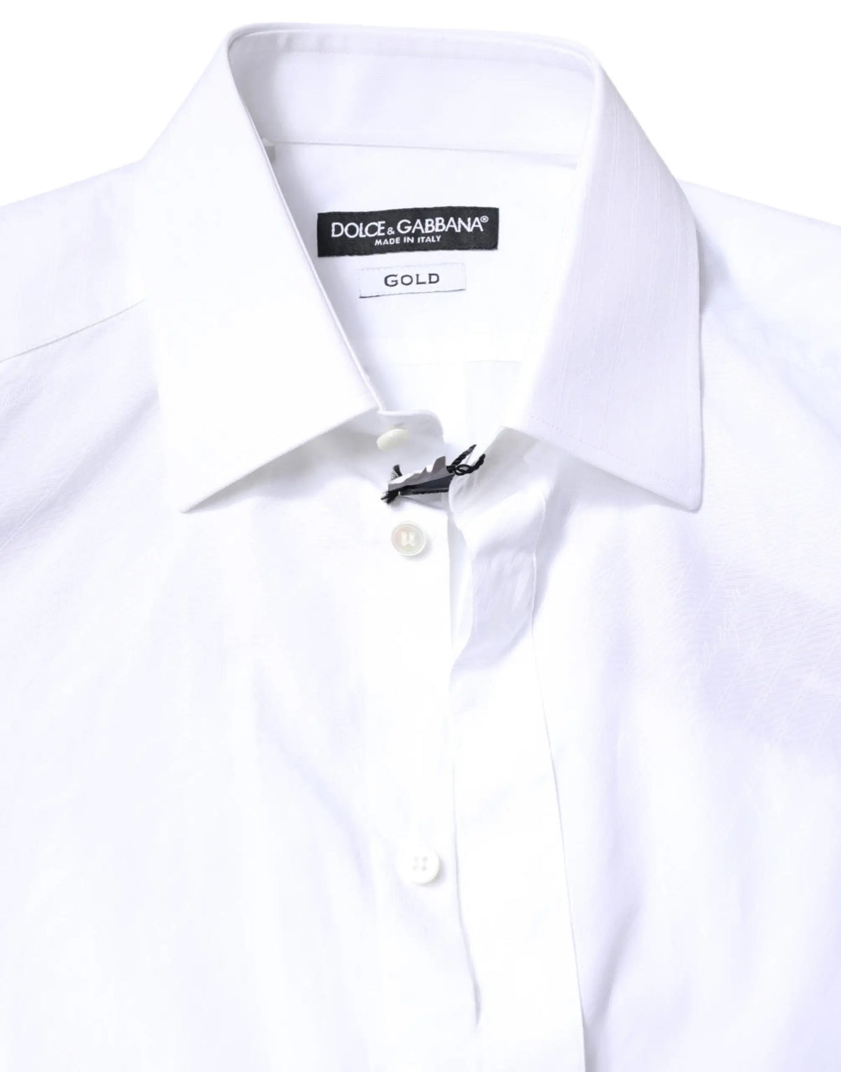 Chemise blanche dolce gabbana en coton avec col net et boutonnage sur le devant pour homme formel