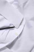 Col blanc en coton dolce & gabbana avec tissu net et boutons blancs assortis pour chemise homme formelle