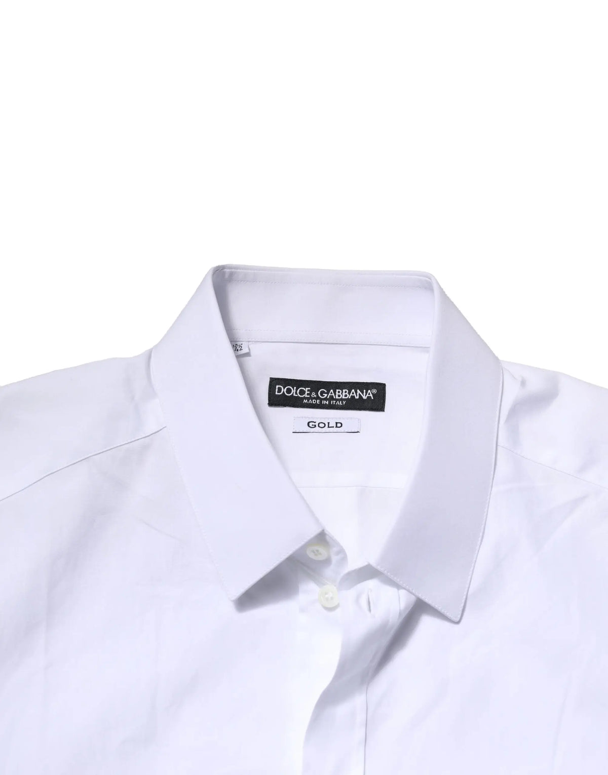 Chemise homme blanche dolce & gabbana en coton avec col net et boutonnage sur le devant manches longues formelles