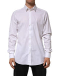 Chemise formelle blanche en coton dolce & gabbana manches longues col classique et poignets boutons