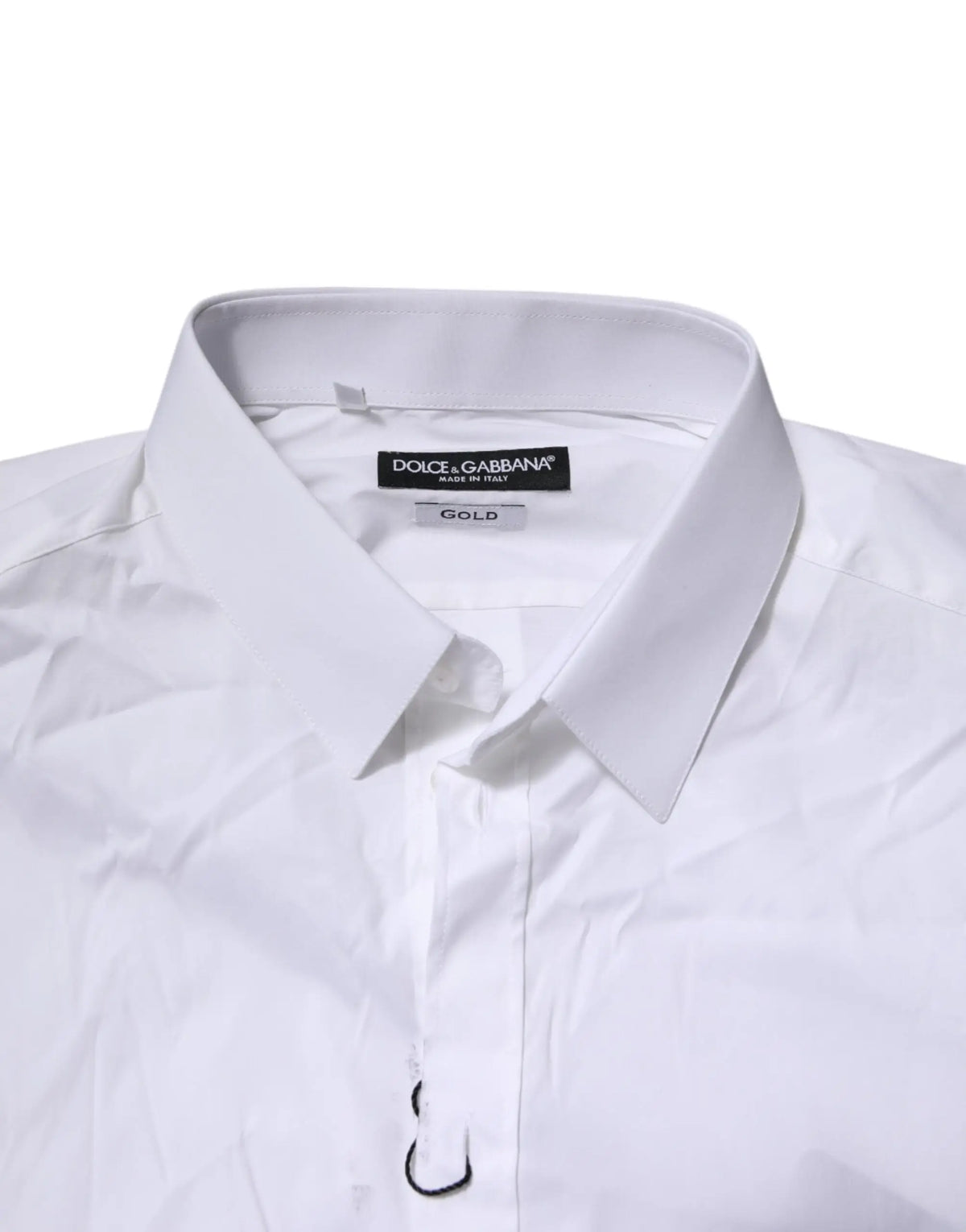 Chemise blanche dolce gabbana en coton avec col net et manches longues idéale pour tenue formelle