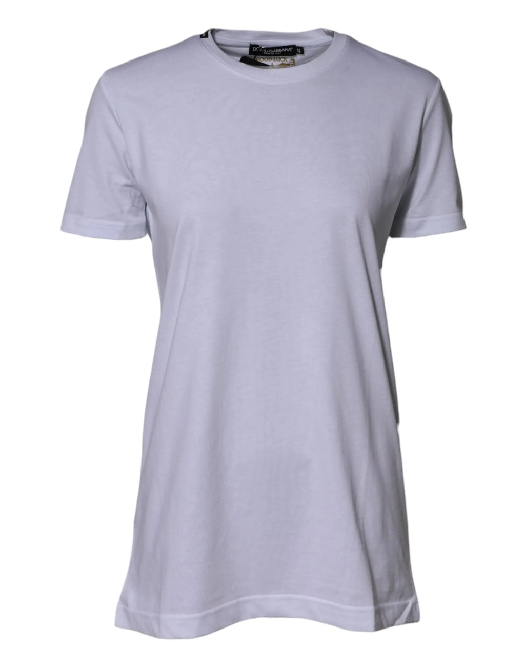 T-shirt dolce & gabbana blanc en coton avec col rond classique et manches courtes en gris clair doux