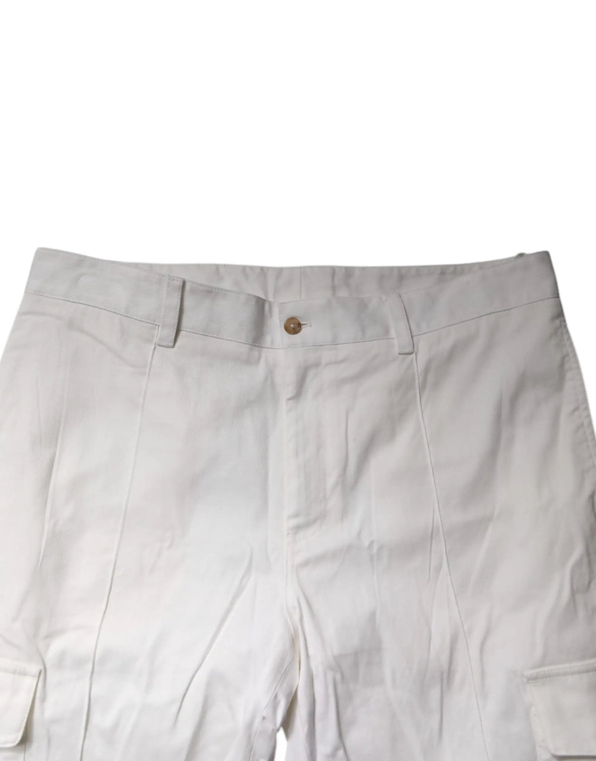 Beige cargo shorts with button closure and side pockets inspired by dolce & gabbana white cotton jogger cargo skinny pants