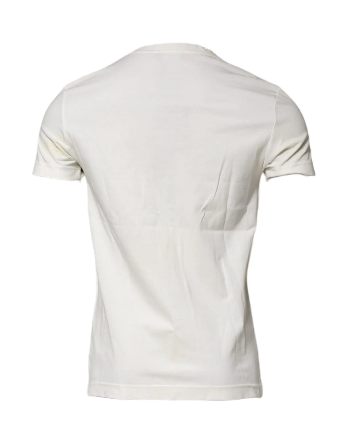 T-shirt dolce & gabbana blanc en coton avec col rond classique et manches courtes sans imprimé