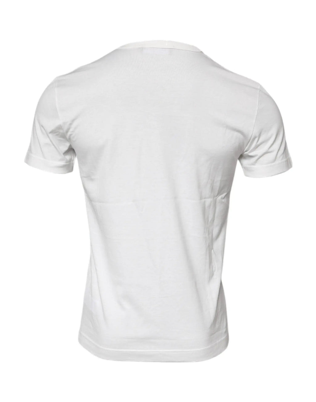 T-shirt blanc en coton dolce & gabbana avec col rond classique et manches courtes orné de logo floral