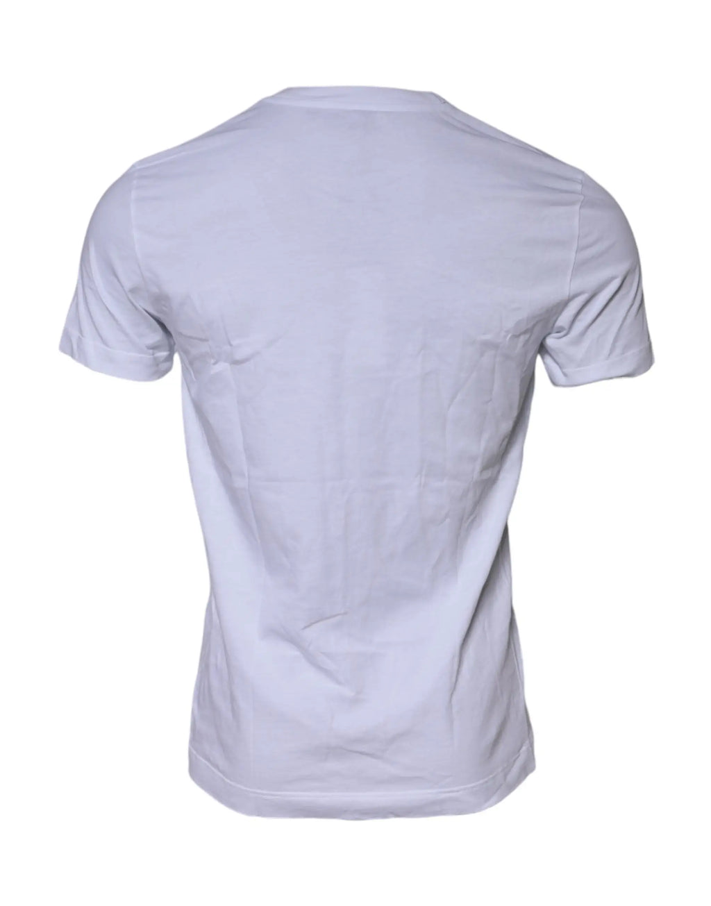 T-shirt blanc en coton dolce & gabbana avec col rond classique et manches courtes logo patch