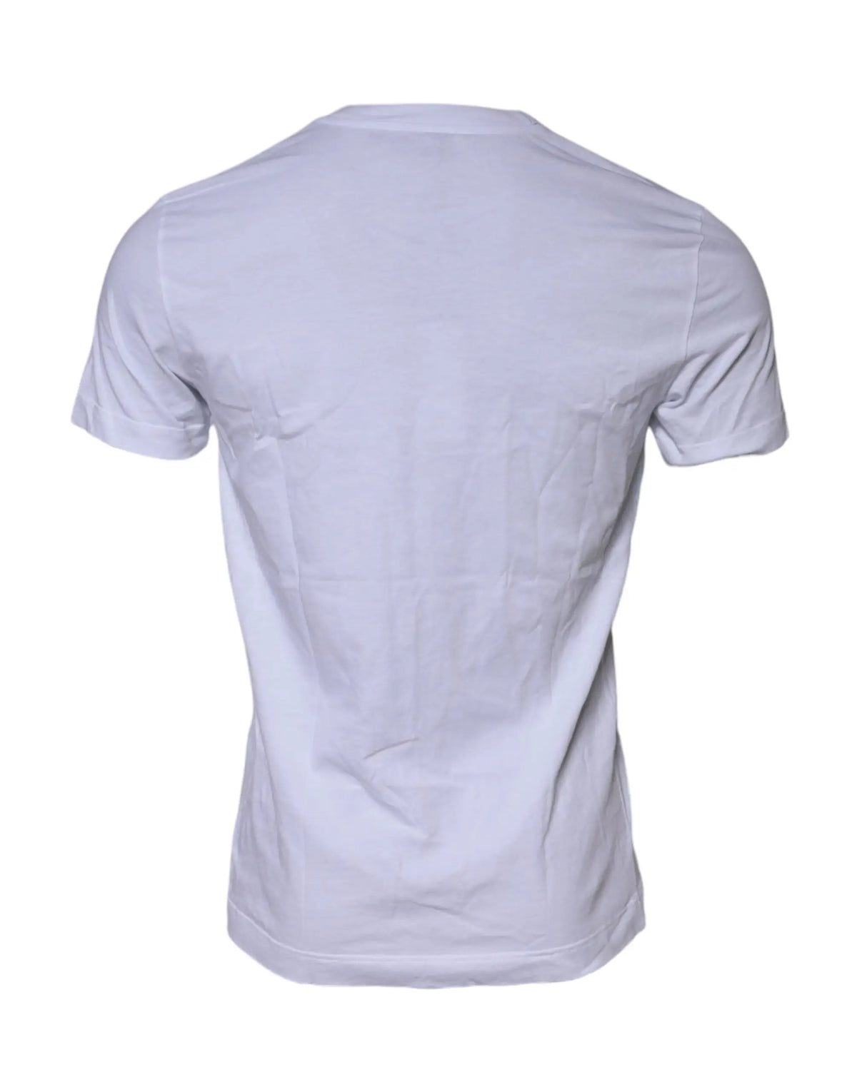 T-shirt blanc en coton dolce & gabbana avec col rond classique et manches courtes logo patch
