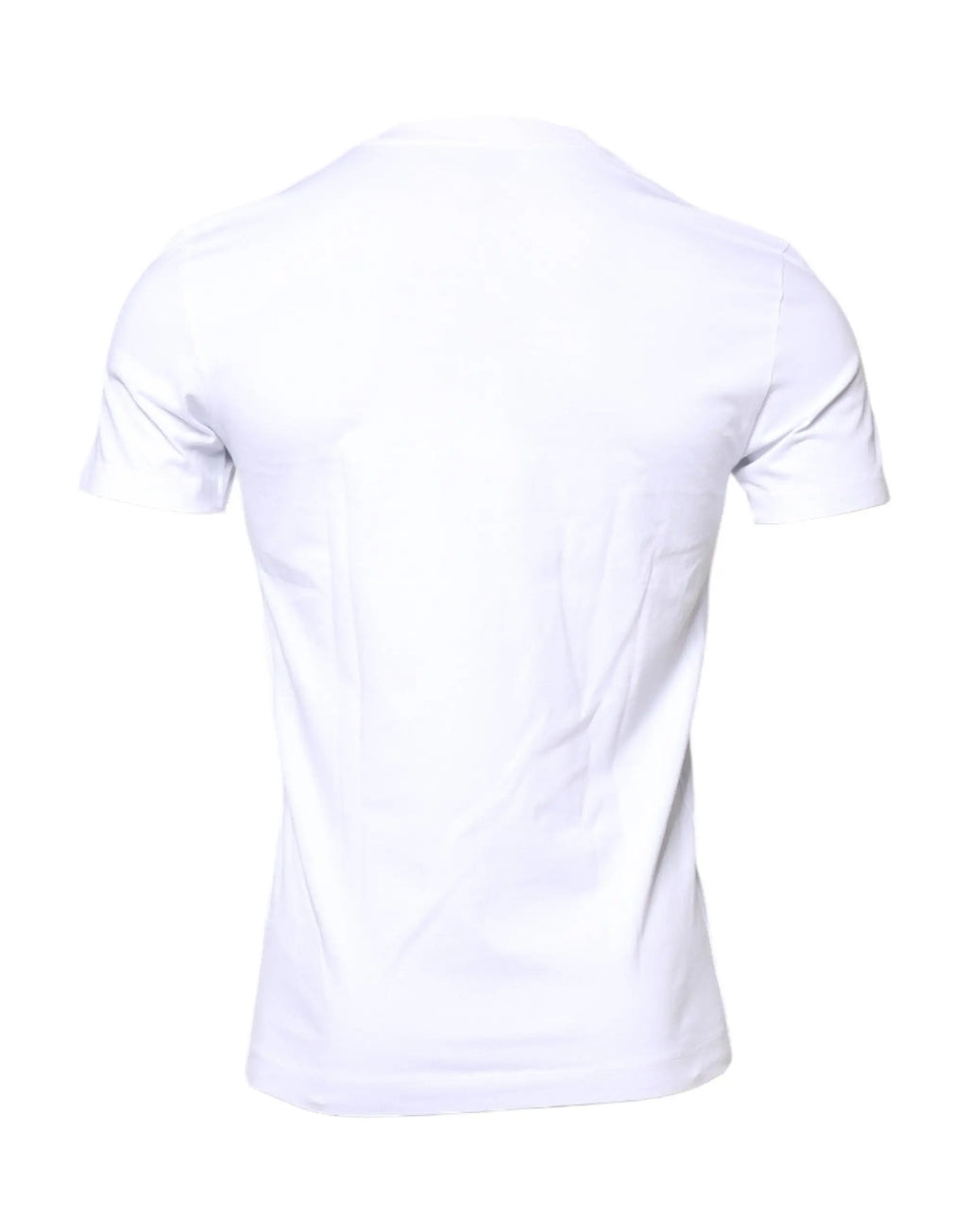 T-shirt dolce & gabbana blanc en coton avec col rond et patch logo conçu pour un usage décontracté