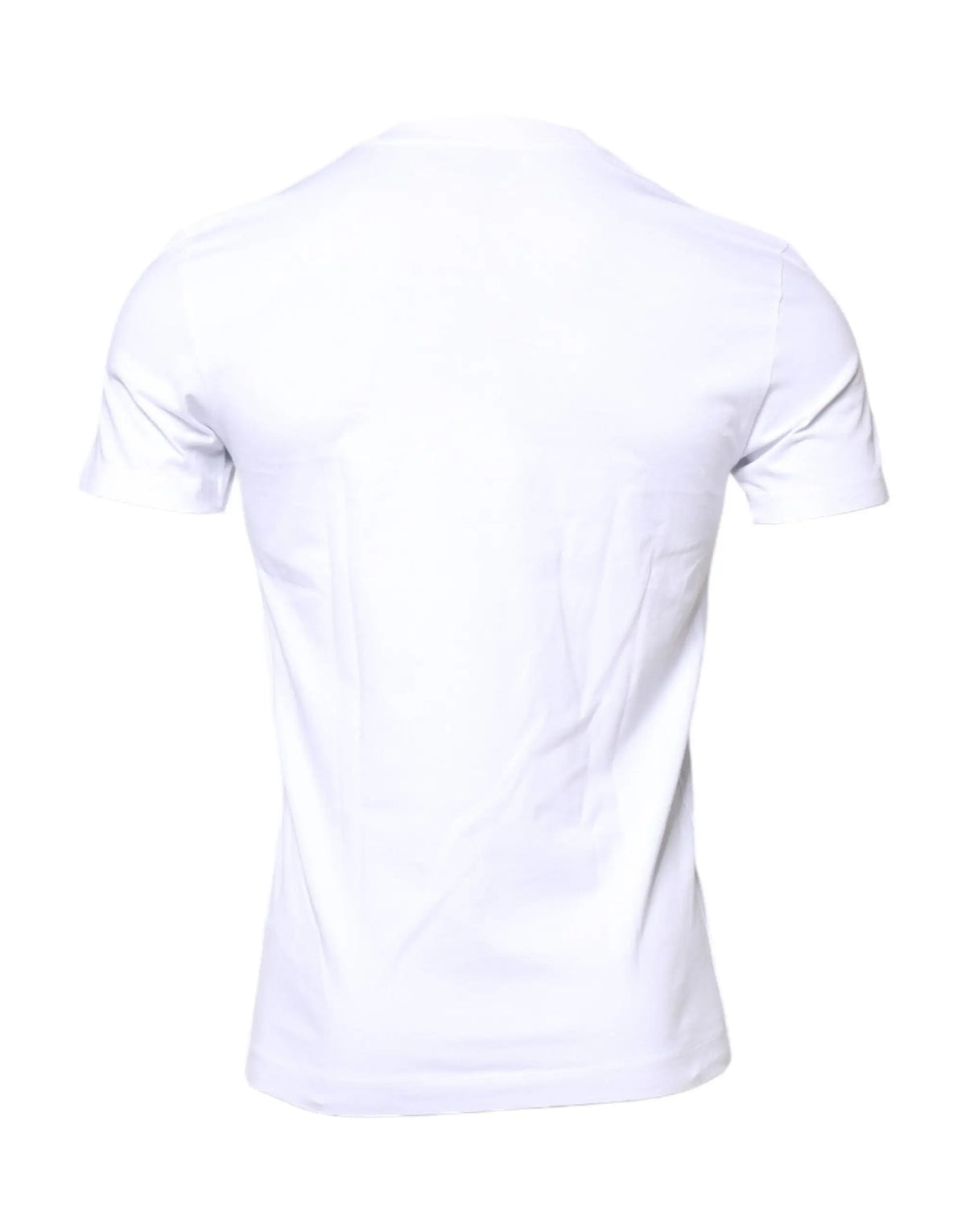 T-shirt dolce & gabbana blanc en coton avec col rond et patch logo conçu pour un usage décontracté