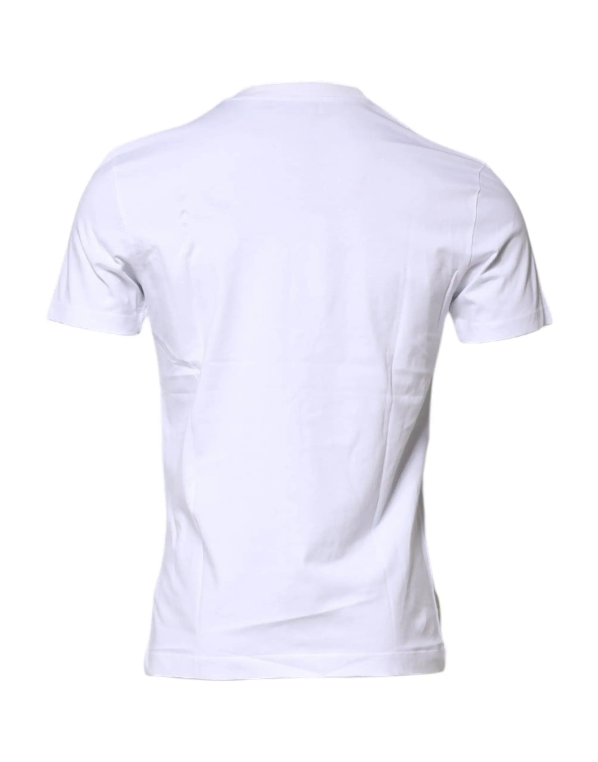 T-shirt blanc en coton dolce & gabbana avec patch logo col rond classique et manches courtes
