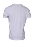 T-shirt blanc en coton dolce & gabbana avec col rond classique et patch logo sur le devant