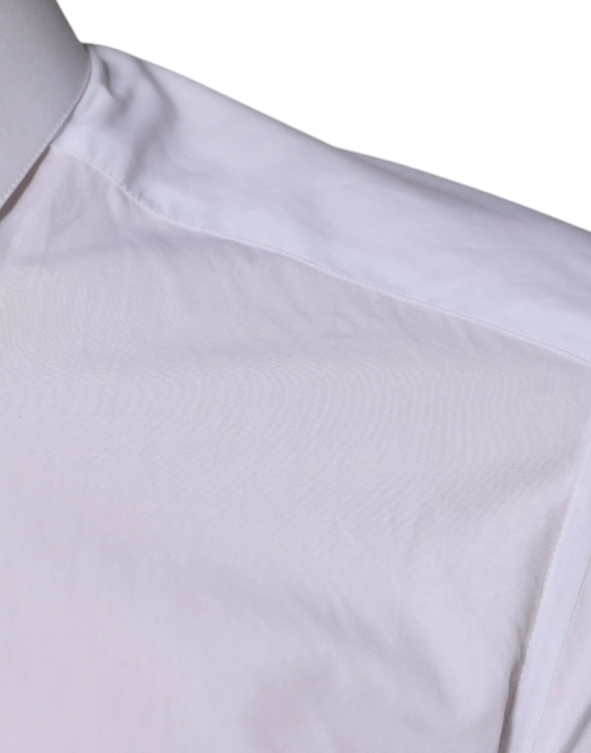 Chemise blanche pour homme dolce & gabbana en coton avec col taillé et manches longues élégantes