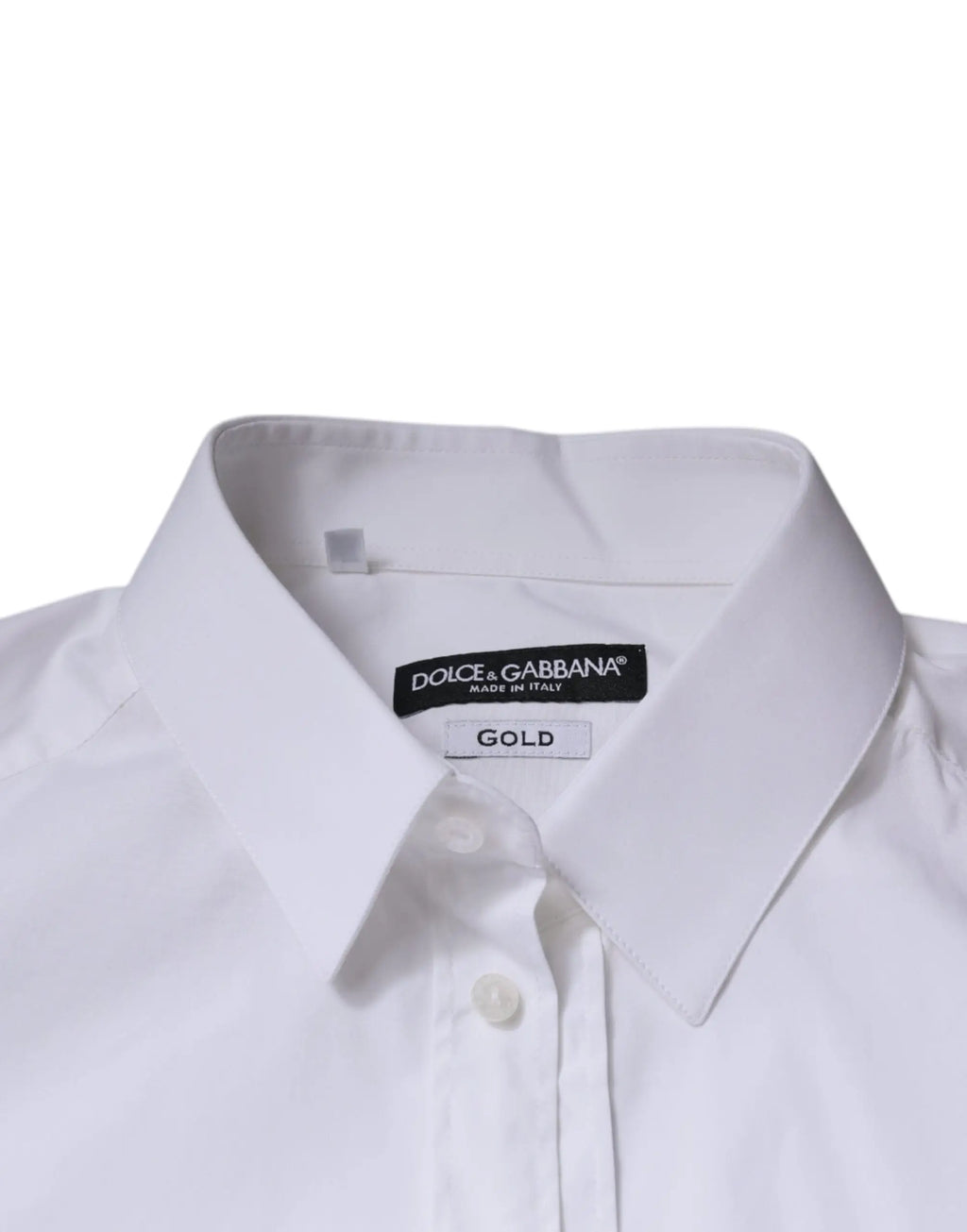 Chemise homme dolce gabbana blanche en coton à manches longues avec col net et boutonnage sur le devant