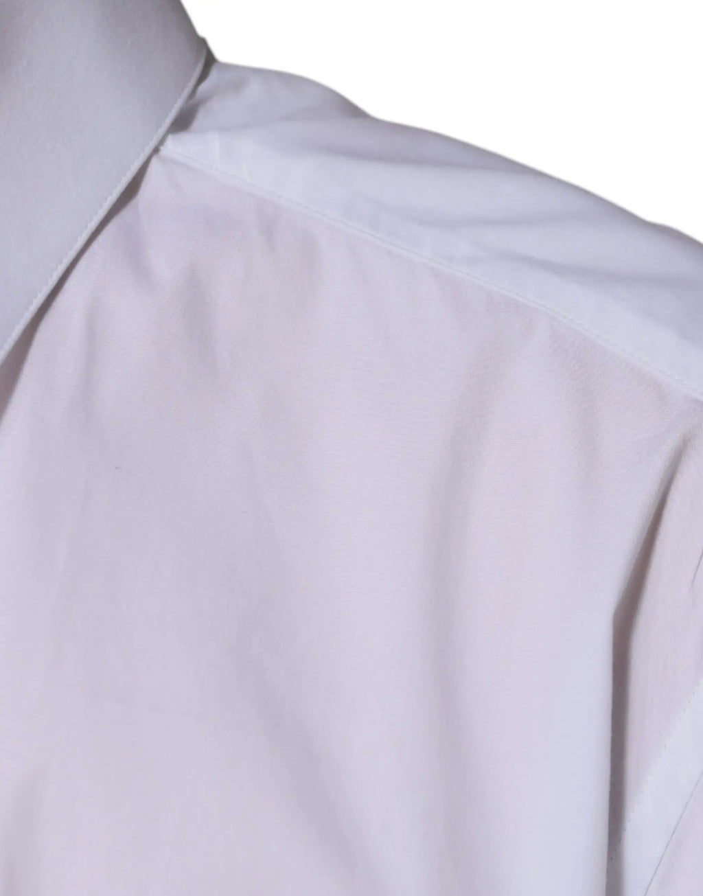 Chemise blanche en coton dolce & gabbana manches longues avec col net et couture d épaule ajustée