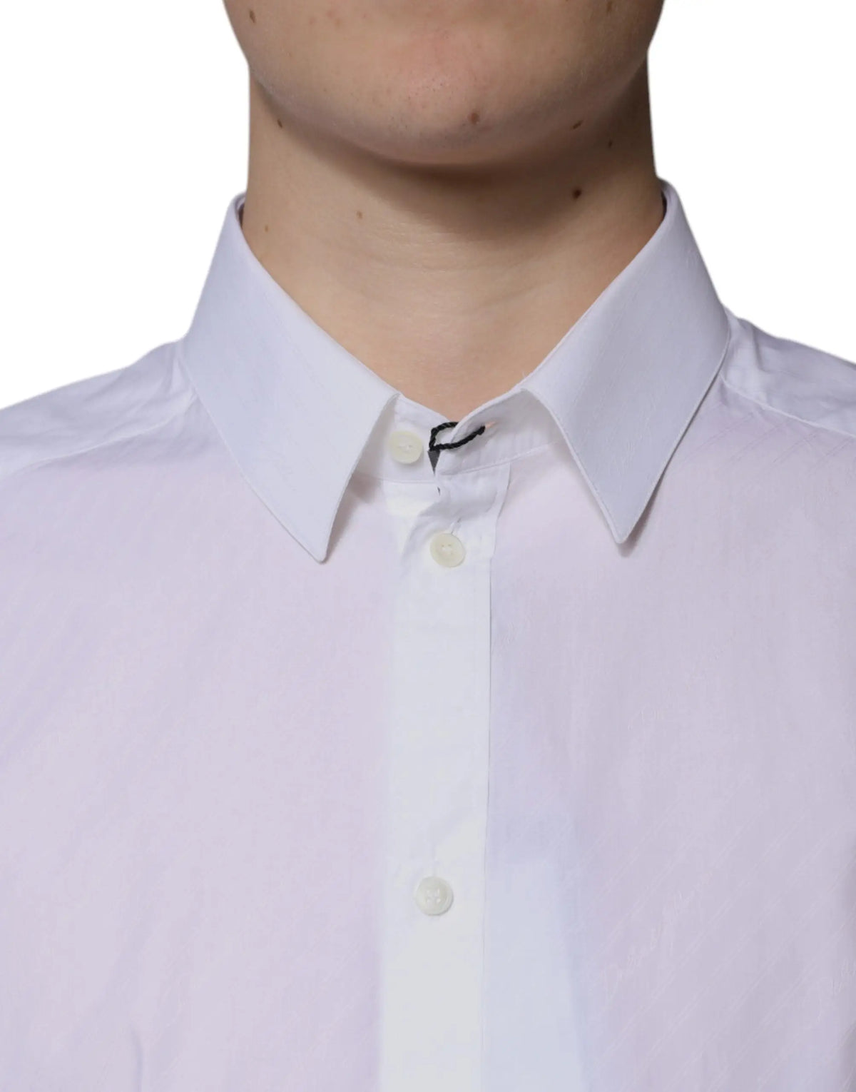 Chemise blanche dolce gabbana en coton avec col classique et boutons alignés manches longues martini