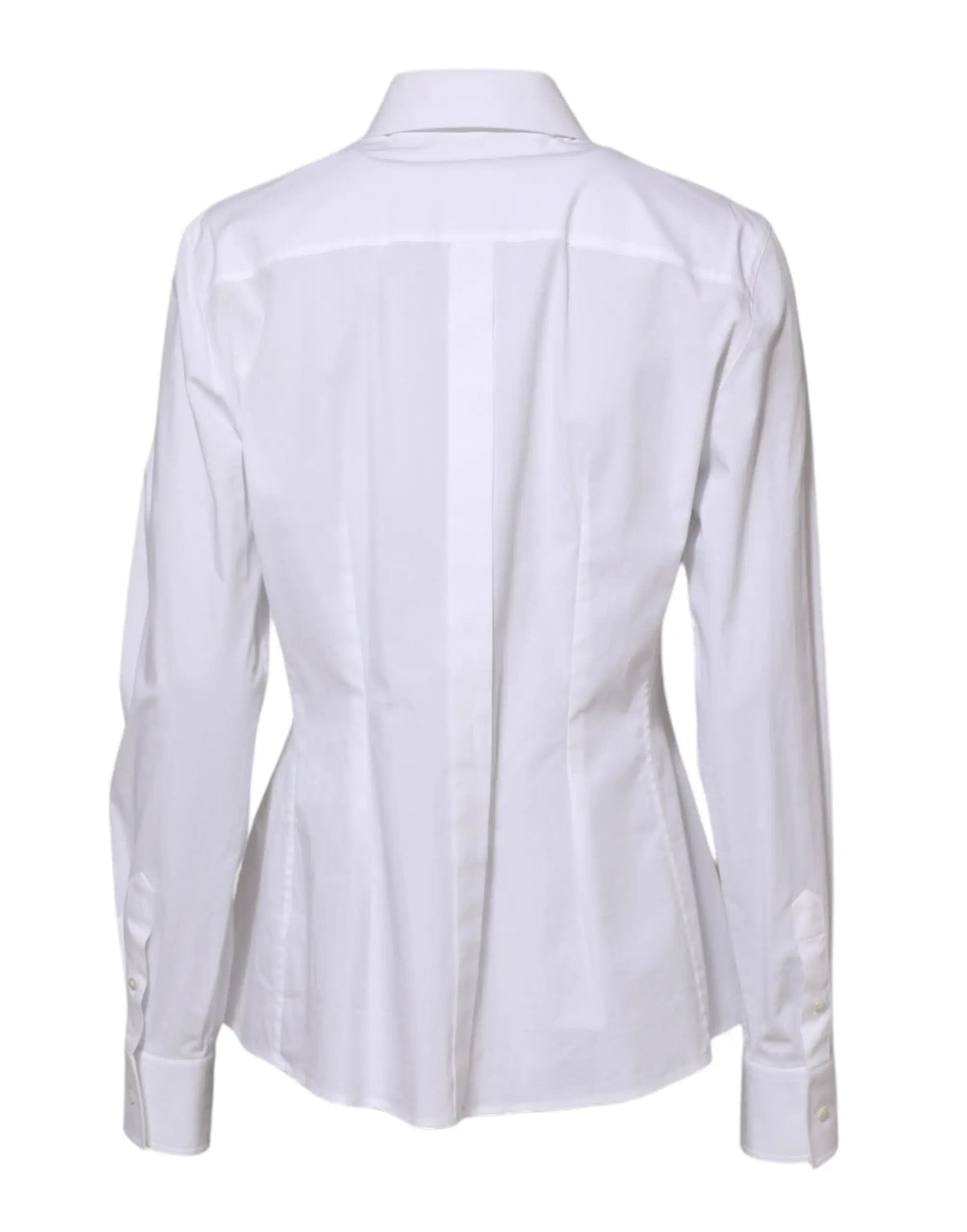 Chemise blanche pour femme dolce & gabbana en coton avec col classique et manches longues