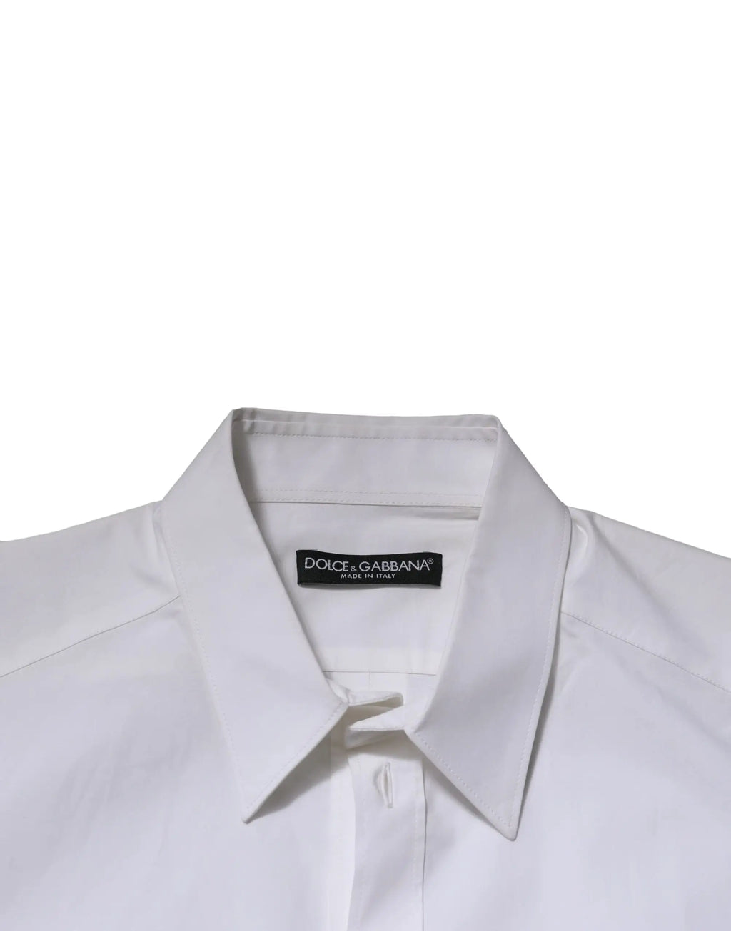 Chemise blanche dolce gabbana en coton avec col net et coupe ajustée manches longues formelle