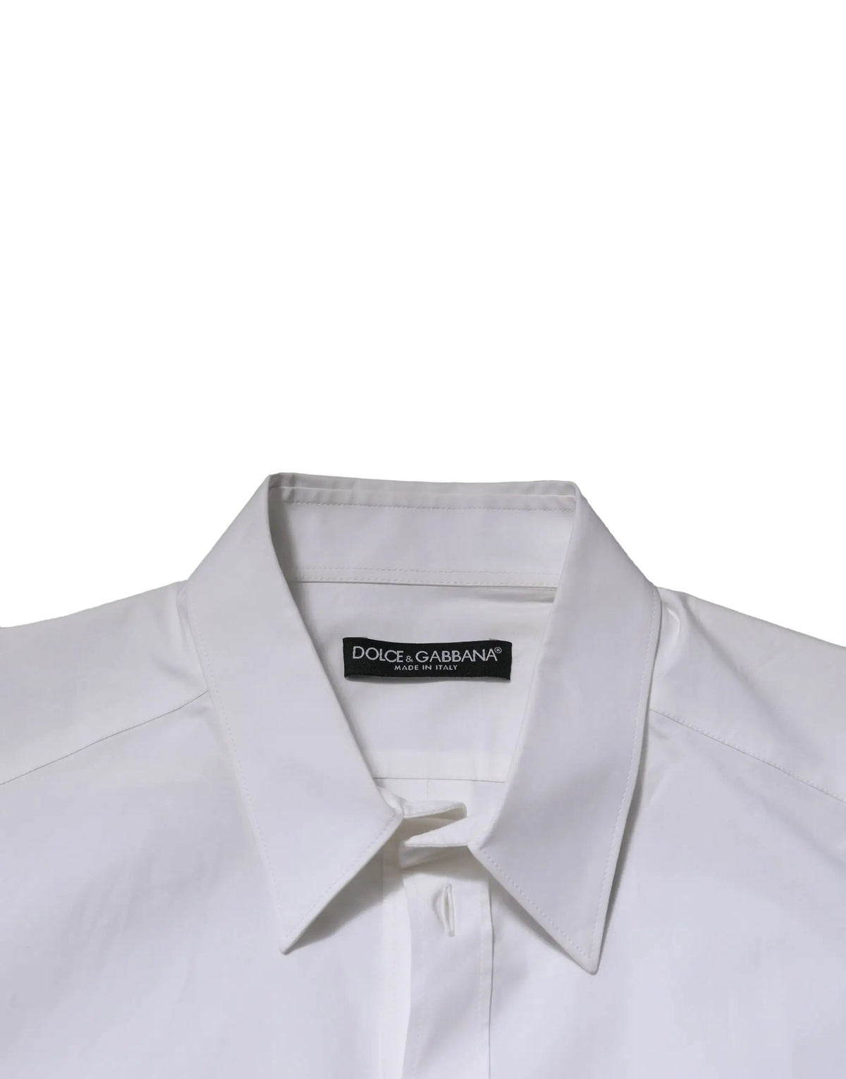 Chemise blanche dolce gabbana en coton avec col net et coupe ajustée manches longues formelle