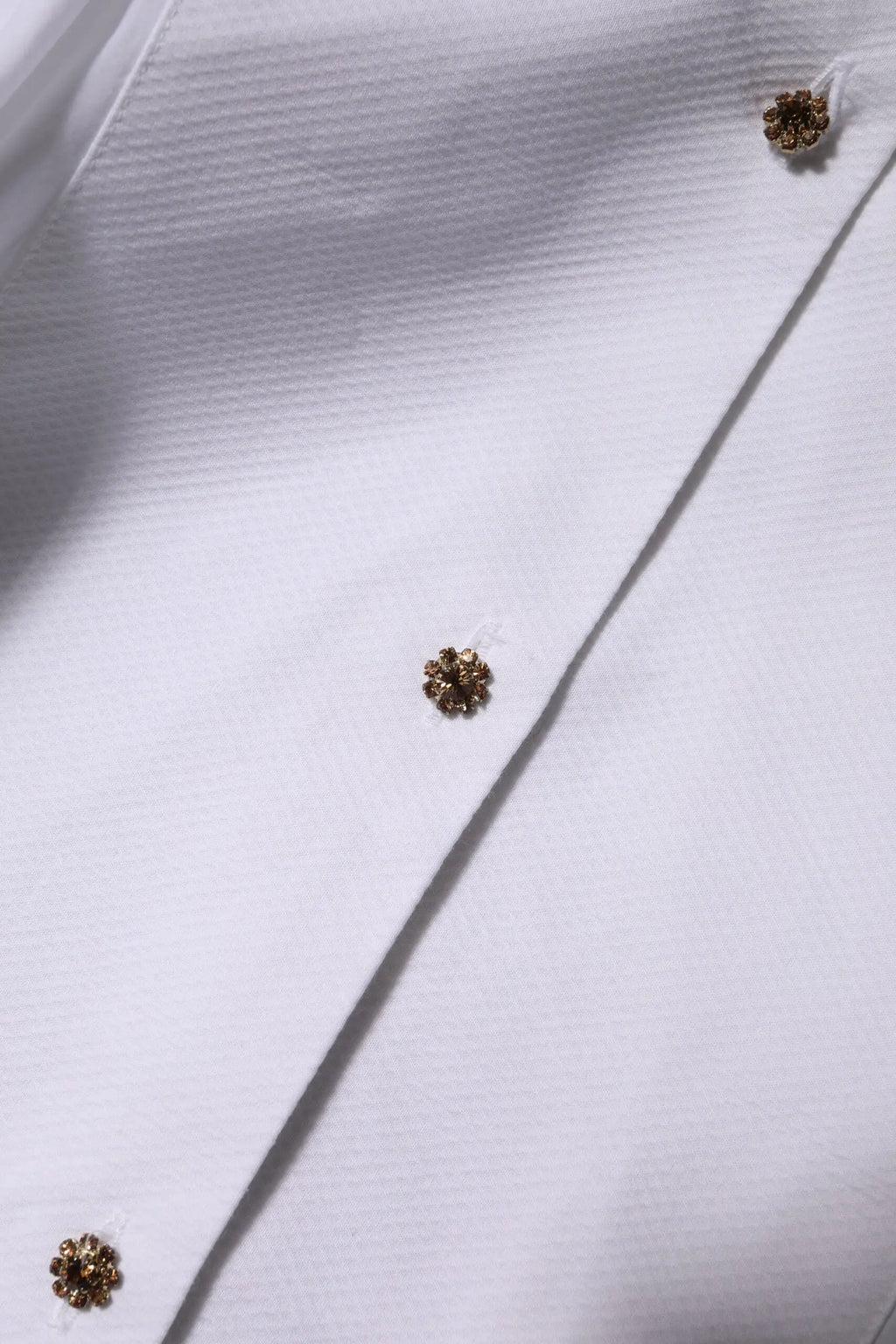 Chemise blanche dolce gabbana en coton à manches longues avec boutons dorés à motif floral pour tenue formelle