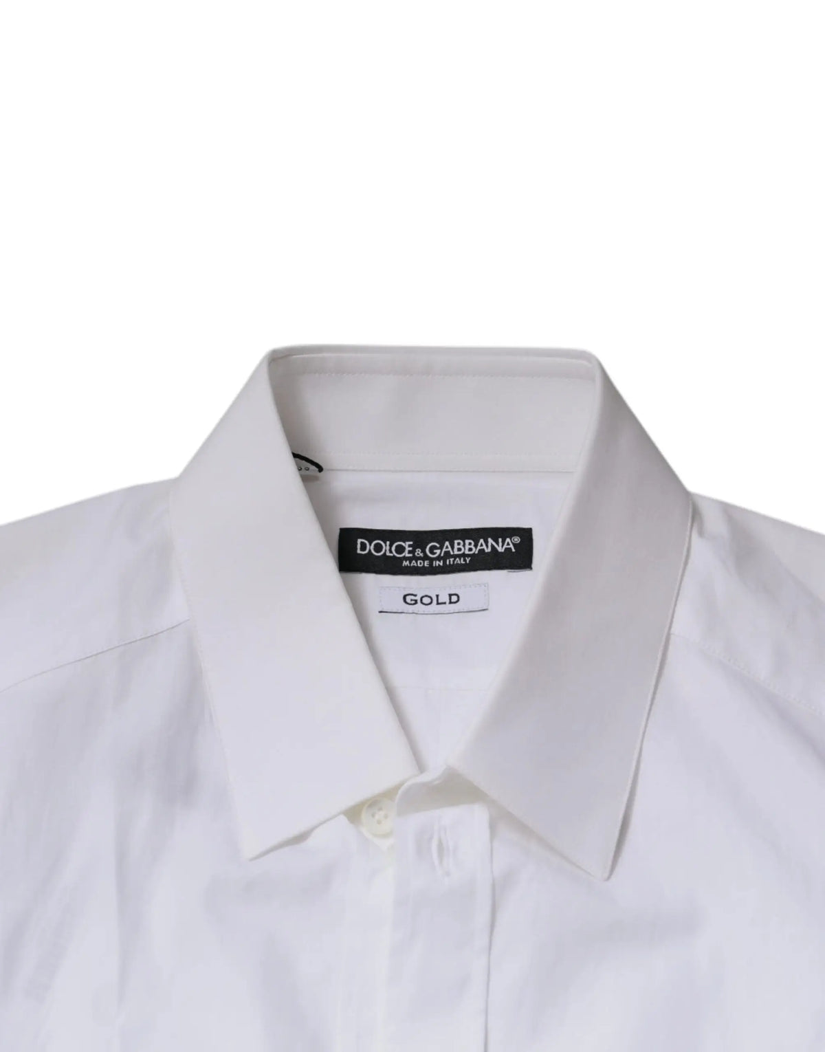 Chemise homme dolce & gabbana blanche en coton à manches longues col net et boutonnage devant