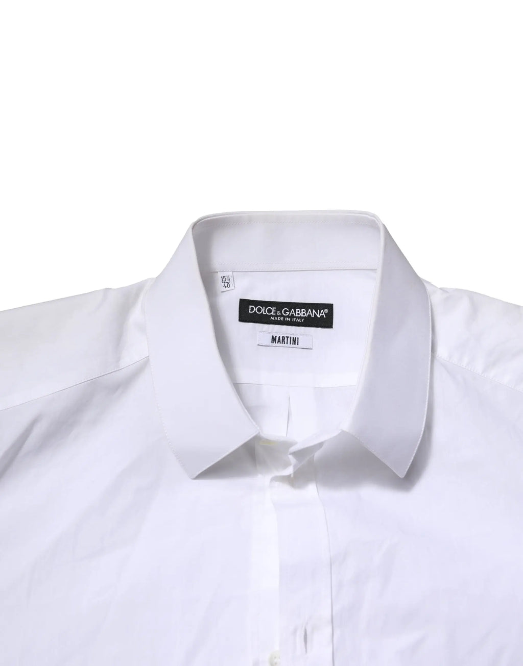 Chemise formelle blanche dolce & gabbana en coton martini à manches longues avec col net et coupe ajustée