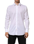 Chemise habillée blanche pour homme dolce gabbana en coton avec col classique et boutonnage frontal