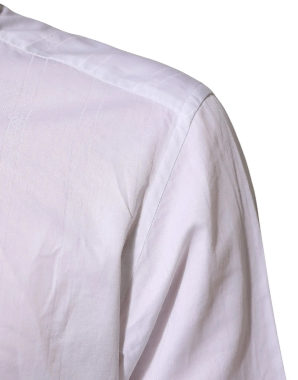 Chemise blanche en coton dolce gabbana martini pour homme avec col classique et coutures soignées