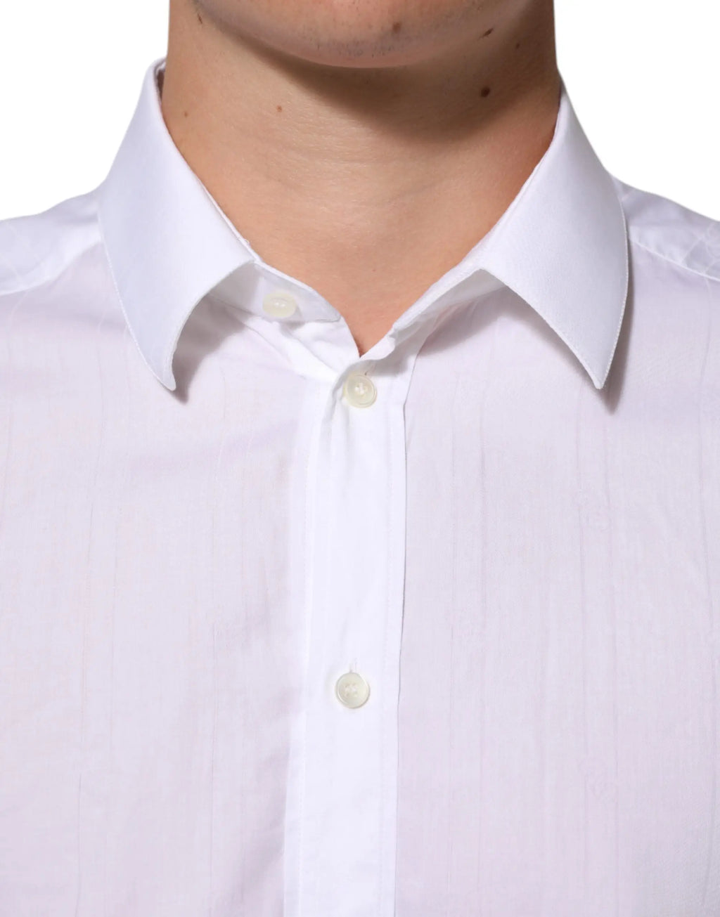 Chemise formelle pour homme dolce & gabbana martini en coton blanc avec col pointu et boutons assortis