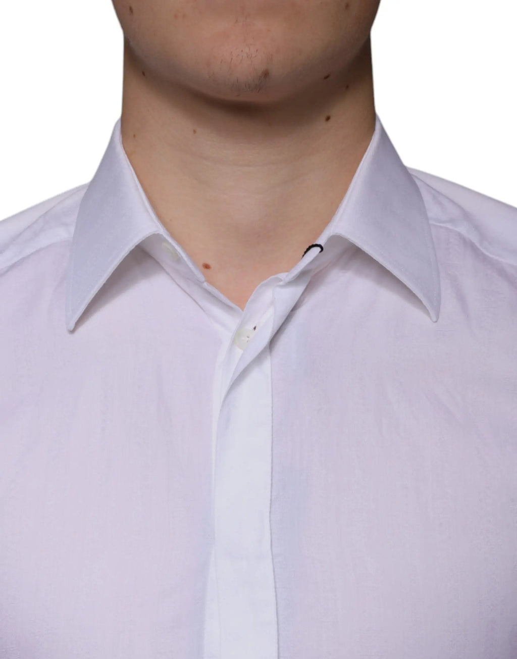 Chemise habillée homme blanche en coton dolce & gabbana avec col net et tissu bien repassé