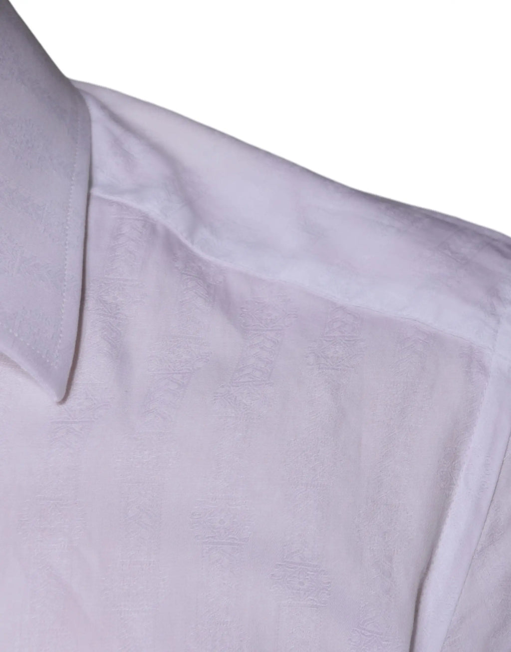 Chemise formelle homme dolce & gabbana en coton blanc avec col plié et texture subtile