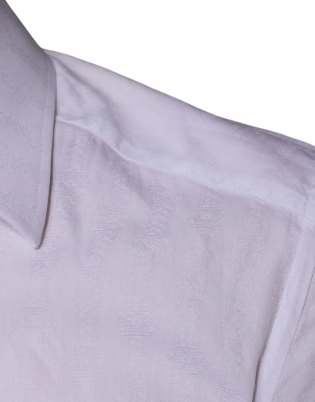 Chemise formelle homme dolce & gabbana en coton blanc avec col plié et texture subtile