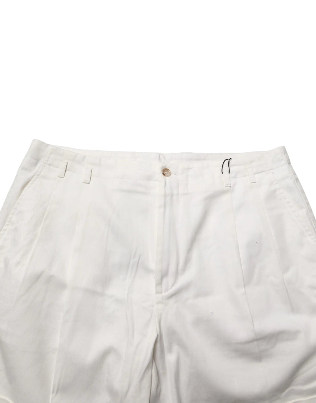 Shorts bermuda pour homme dolce & gabbana en coton blanc avec plis, fermeture bouton et passants pour ceinture