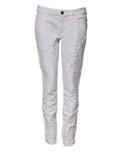 Jean slim blanc délavé en coton avec effet usé de dolce & gabbana pour femme taille mi-haute