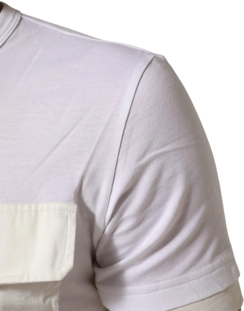 Dolce & gabbana t-shirt homme en coton blanc avec poche contrastante écrue sur la poitrine