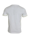 Dolce & gabbana t-shirt blanc en coton à manches courtes avec poches et bord côtelé aux manches et à l’ourlet