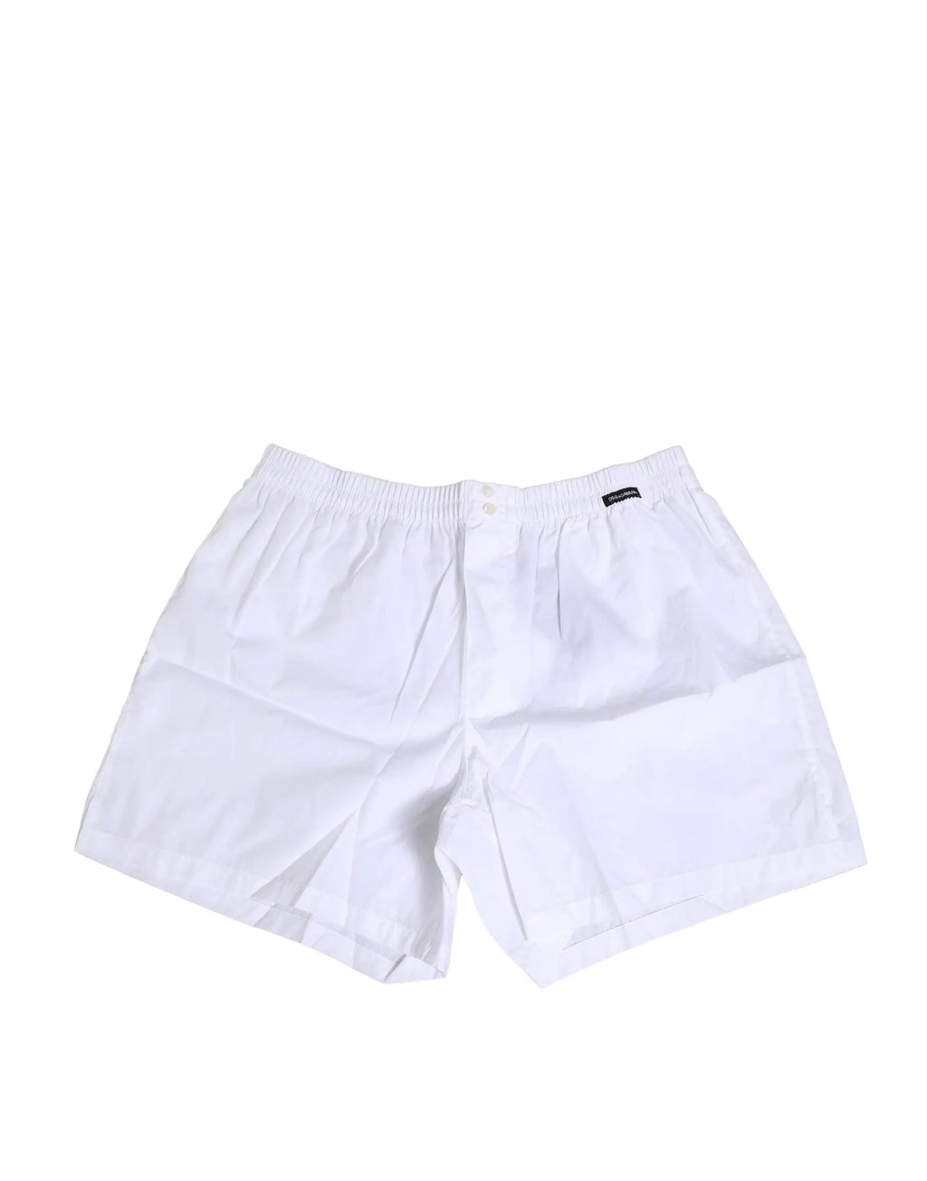 Dolce & gabbana boxer en coton blanc avec taille élastique et petite étiquette de marque noire
