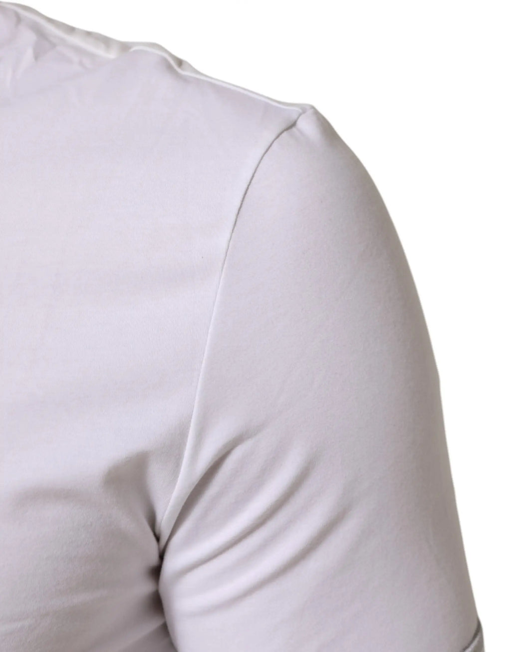 Dolce & gabbana t-shirt homme blanc en coton à manches courtes ajusté avec tissu doux légèrement extensible