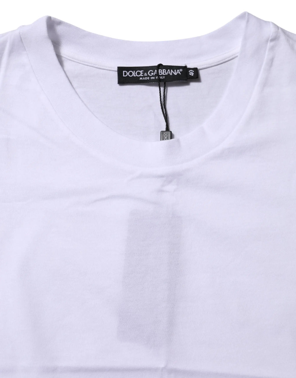 T-shirt dolce & gabbana blanc en coton avec col rond classique et manches courtes en tissu doux