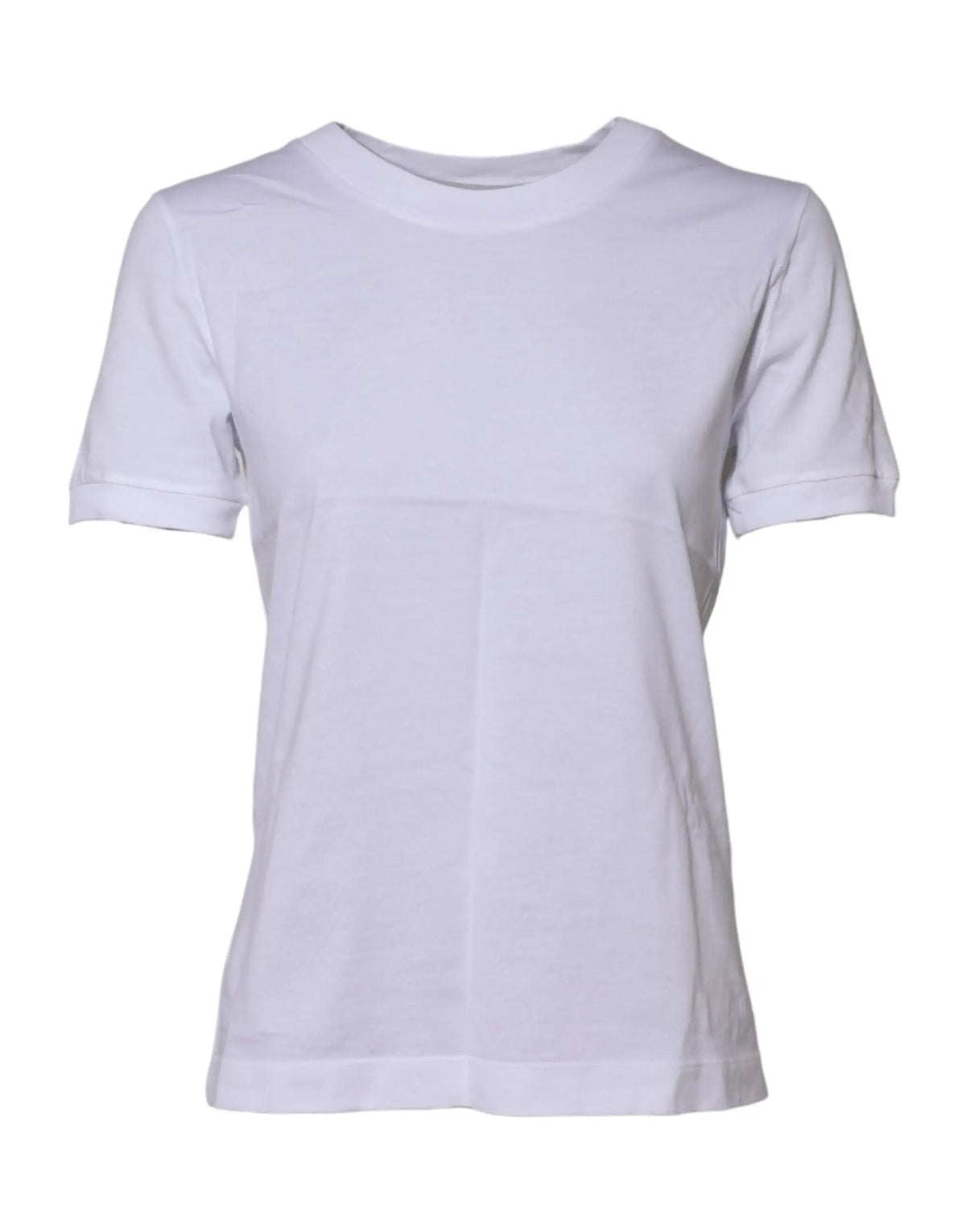 T-shirt blanc en coton dolce & gabbana à manches courtes et col rond classique