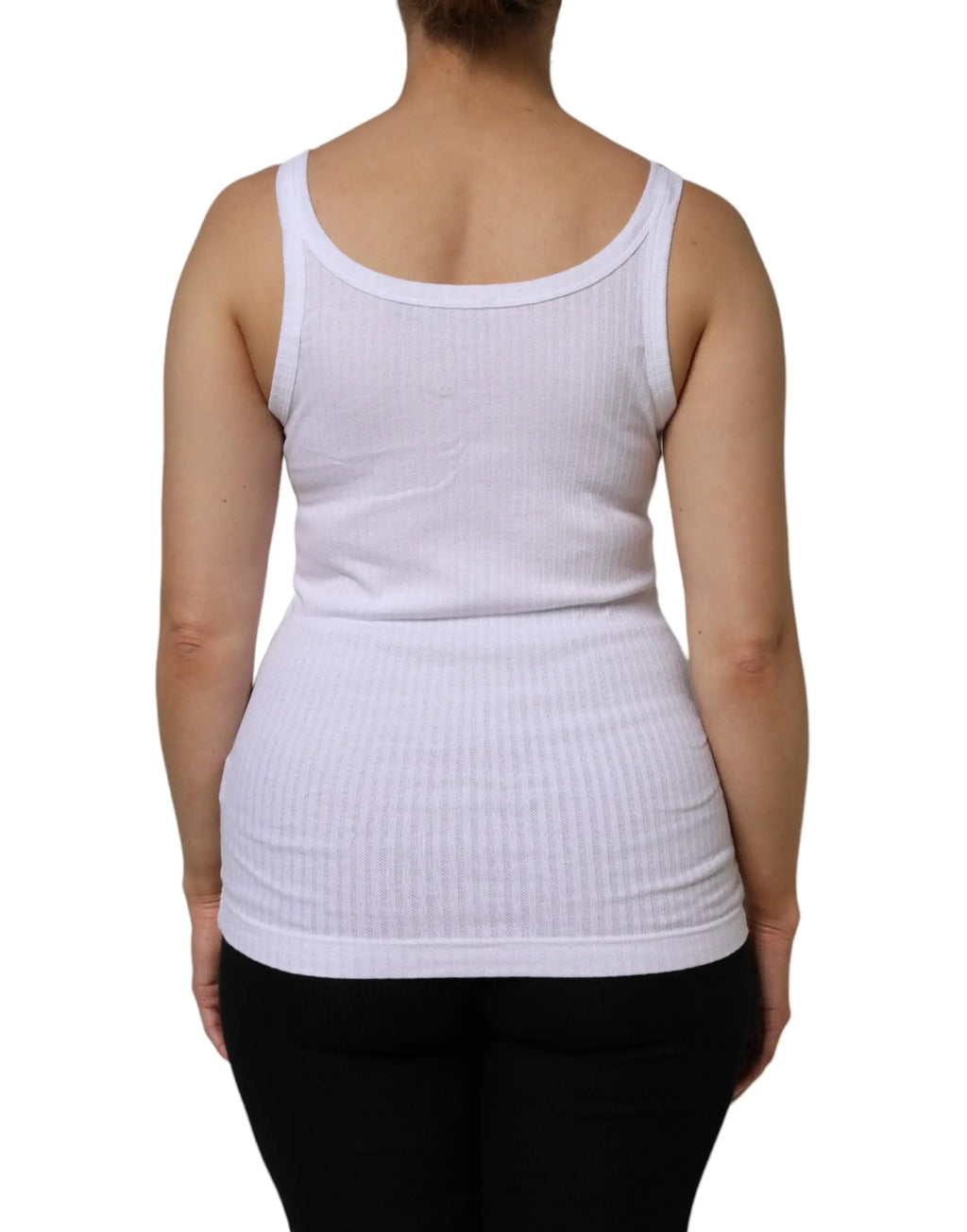 Débardeur blanc en coton dolce & gabbana avec encolure arrondie et silhouette ajustée sans manches