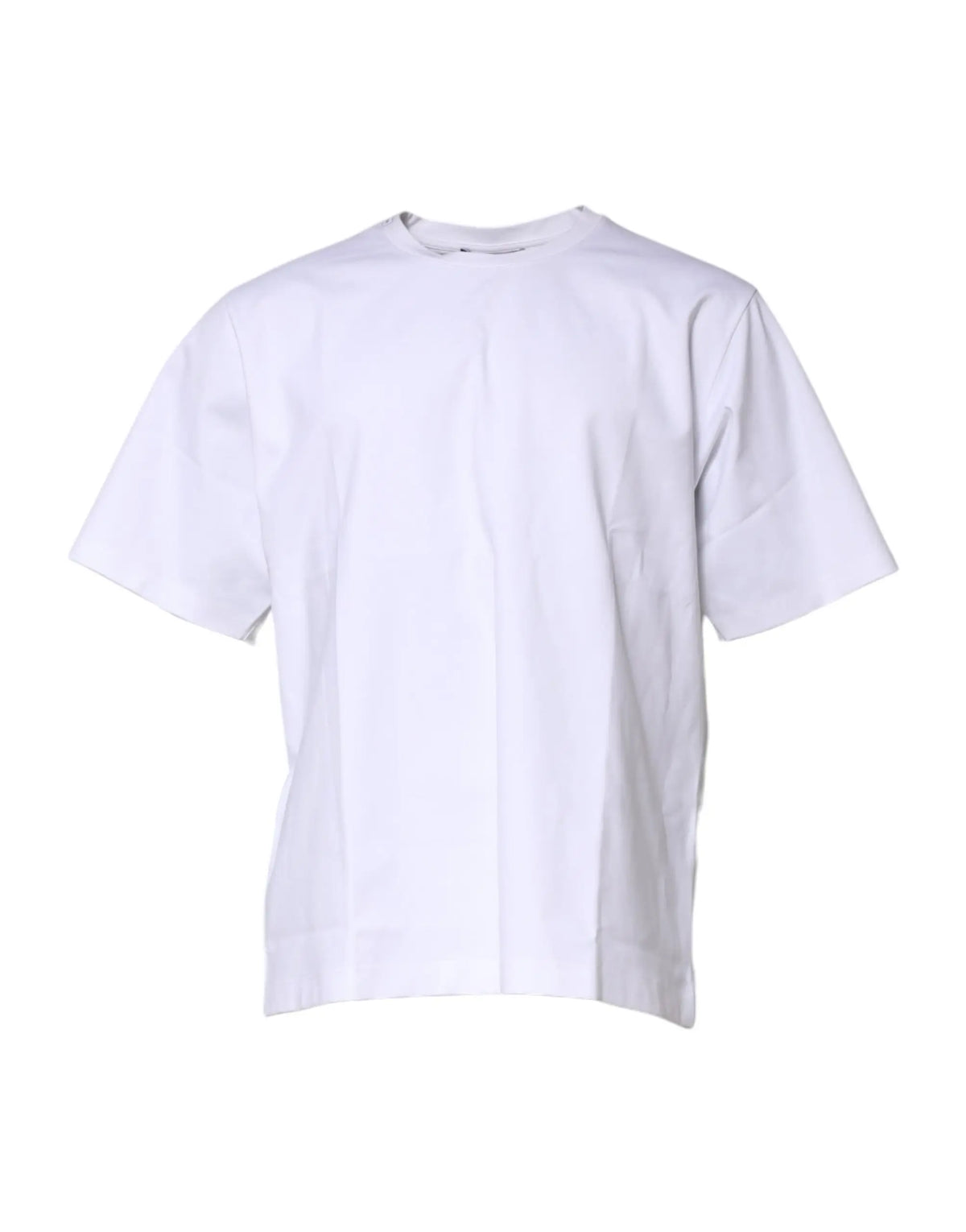 Dolce & gabbana t-shirt blanc oversize en coton à manches courtes et coupe décontractée col rond
