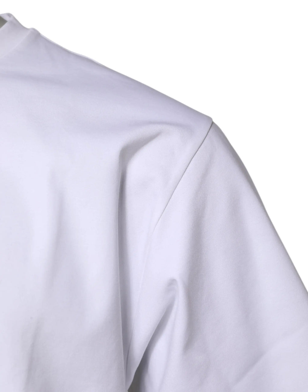 Dolce & gabbana t-shirt blanc en coton à manches courtes col rond avec un design simple et épuré
