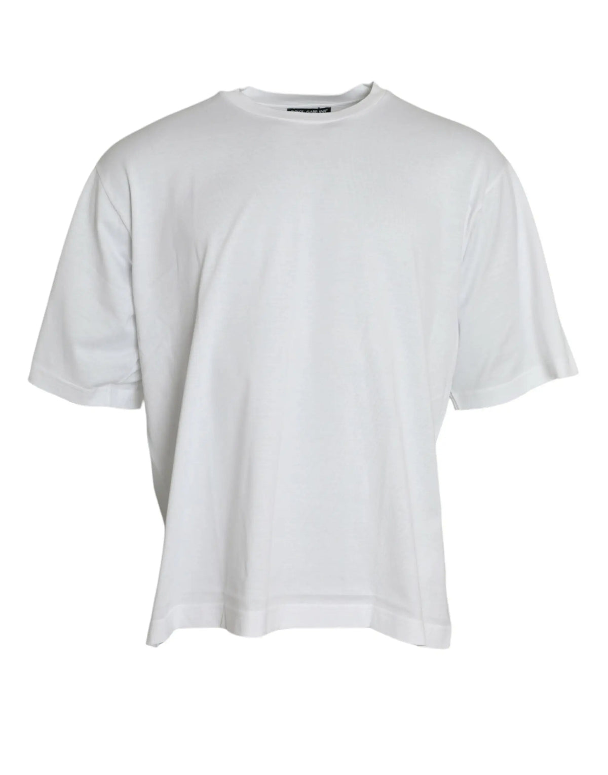 Dolce & gabbana t-shirt blanc oversize manches courtes en coton à col rond au style décontracté