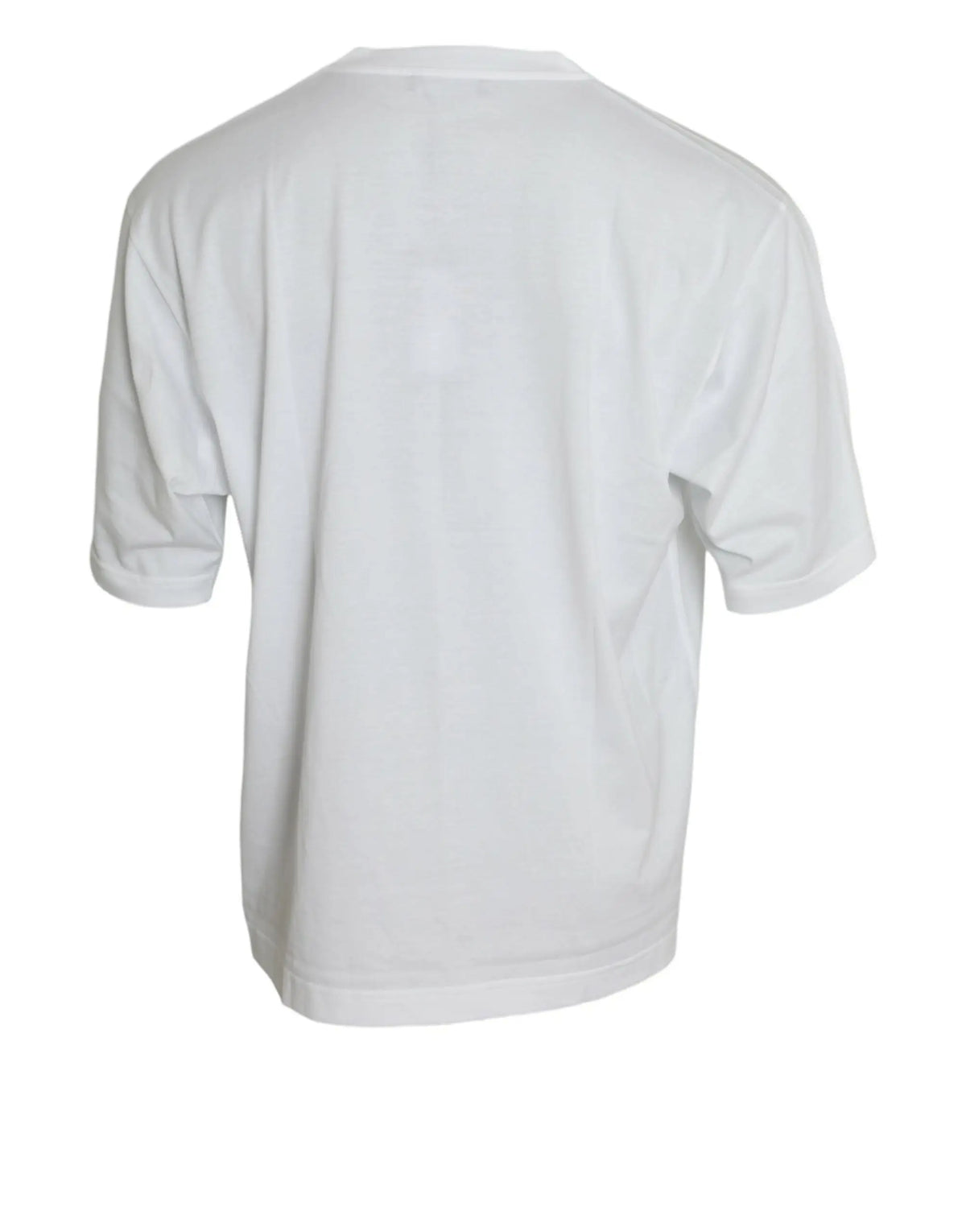 Dolce & gabbana t shirt blanc en coton manches courtes col rond pour un look décontracté