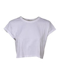 T-shirt court blanc dolce & gabbana en coton à manches courtes et col rond
